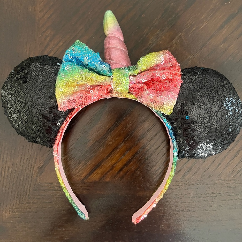 Colorful Rainbow Unicorn Disney Sparkly Mickey Ears